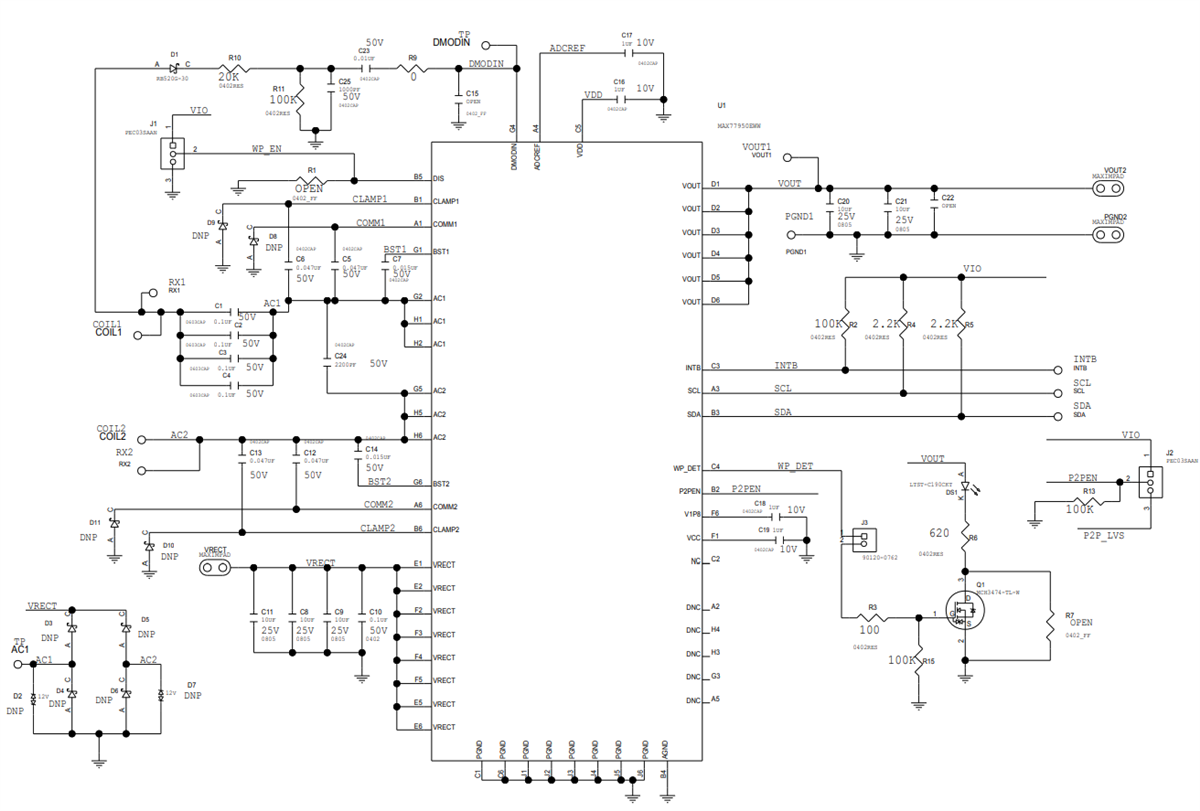 回路図 - Analog Devices / Maxim Integrated MAX77950評価キット